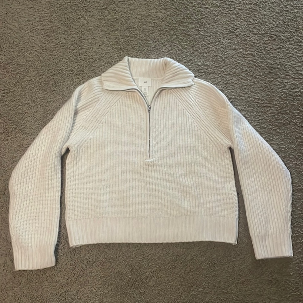 Cream quarter zip sweater